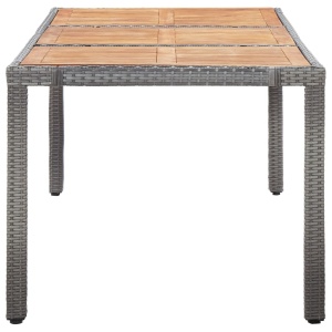 Set mobilier de exterior cu perne, 9 piese, gri, poliratan - Img 4