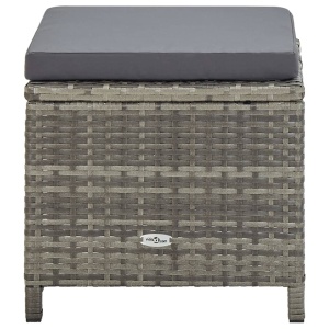 Set mobilier de exterior cu perne, 9 piese, gri, poliratan - Img 5