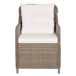 Set mobilier de exterior cu perne, 9 piese, maro, poliratan - Img 12
