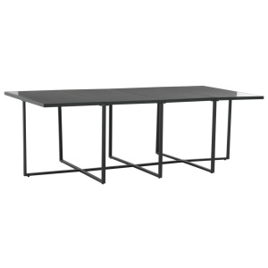 Set mobilier de exterior cu perne, 9 piese, negru, poliratan - Img 5