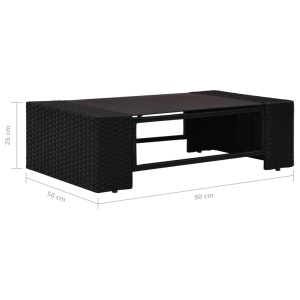 Set mobilier de grădină, 2 piese, negru, poliratan - Img 11