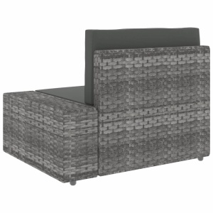 Set mobilier de grădină, 3 piese, gri, poliratan - Img 7