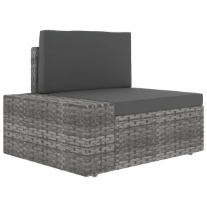 Set mobilier de grădină, 3 piese, gri, poliratan - Img 12