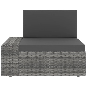 Set mobilier de grădină, 4 piese, gri, poliratan - Img 11