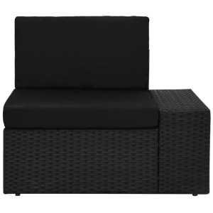 Set mobilier de grădină, 4 piese, negru, poliratan - Img 6