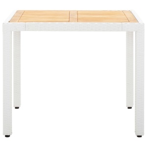 Set mobilier de grădină, 5 piese, alb, poliratan - Img 4