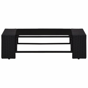 Set mobilier de grădină, 5 piese, negru, poliratan - Img 4