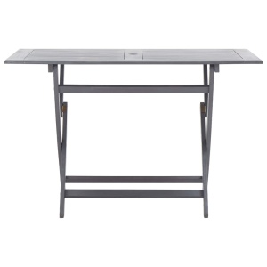 Set mobilier de grădină, 7 piese, gri, lemn masiv de acacia - Img 8