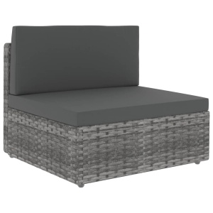 Set mobilier de grădină, 7 piese, gri, poliratan - Img 5
