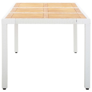 Set mobilier de grădină, 9 piese, alb, poliratan - Img 4
