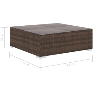 Set mobilier de grădină cu perne, 12 piese, maro, poliratan - Img 9