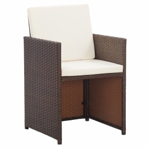 Set mobilier de grădină cu perne, 15 piese, maro, poliratan - Img 6