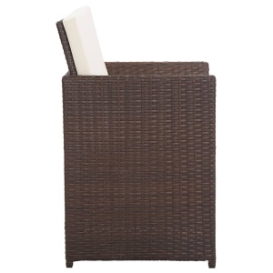 Set mobilier de grădină cu perne, 15 piese, maro, poliratan - Img 12