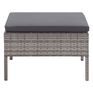 Set mobilier de grădină cu perne, 3 piese, gri, poliratan - Img 10