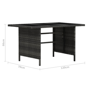 Set mobilier de grădină cu perne, 3 piese, gri, poliratan - Img 11