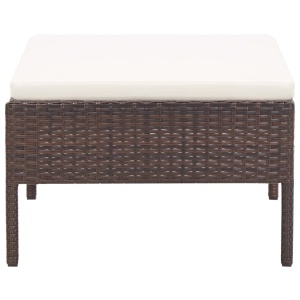 Set mobilier de grădină cu perne, 3 piese, maro, poliratan - Img 11
