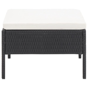 Set mobilier de grădină cu perne, 3 piese, negru, poliratan - Img 7