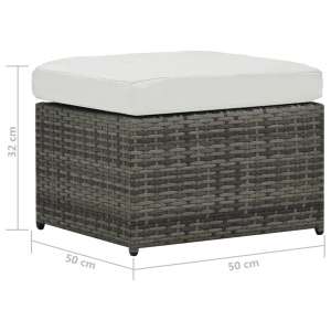 Set mobilier de grădină cu perne, 4 piese, antracit, poliratan - Img 10