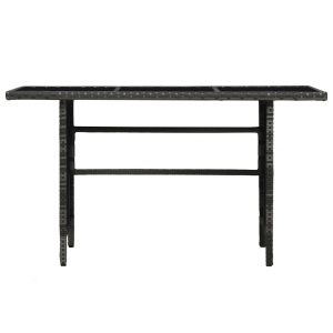 Set mobilier de grădină cu perne, 4 piese, gri, poliratan - Img 8