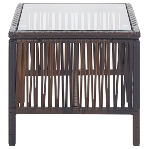 Set mobilier de grădină cu perne, 4 piese, maro, poliratan - Img 8