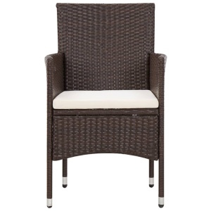 Set mobilier de grădină cu perne, 4 piese, maro, poliratan - Img 6