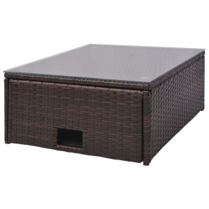 Set mobilier de grădină cu perne, 4 piese, maro, poliratan - Img 6