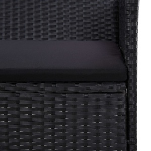 Set mobilier de grădină cu perne, 4 piese, negru, poliratan - Img 9