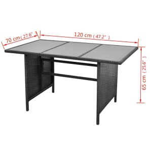 Set mobilier de grădină cu perne, 4 piese, negru, poliratan - Img 10