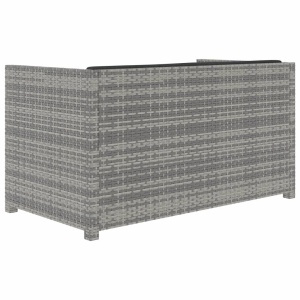 Set mobilier de grădină cu perne, 5 piese, gri, poliratan - Img 4