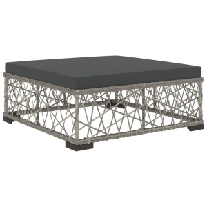 Set mobilier de grădină cu perne, 5 piese, gri, poliratan - Img 5