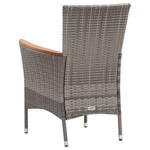 Set mobilier de grădină cu perne, 5 piese, gri, poliratan - Img 7