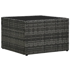 Set mobilier de grădină cu perne, 5 piese, gri, poliratan - Img 9