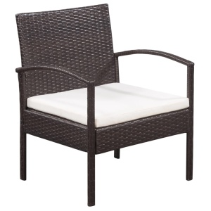 Set mobilier de grădină cu perne, 5 piese, maro, poliratan - Img 4