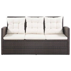 Set mobilier de grădină cu perne, 5 piese, maro, poliratan - Img 3