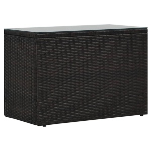 Set mobilier de grădină cu perne, 5 piese, maro, poliratan - Img 7
