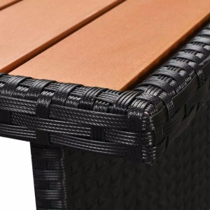 Set mobilier de grădină cu perne, 5 piese, negru, poliratan - Img 9