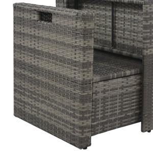 Set mobilier de grădină cu perne, 6 piese, gri, poliratan - Img 5
