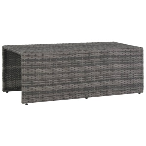 Set mobilier de grădină cu perne, 6 piese, gri, poliratan - Img 12