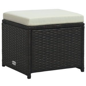 Set mobilier de grădină cu perne, 6 piese, maro, poliratan - Img 11