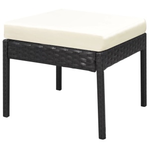 Set mobilier de grădină cu perne, 6 piese, negru, poliratan - Img 7