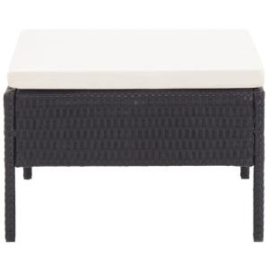 Set mobilier de grădină cu perne, 6 piese, negru, poliratan - Img 11
