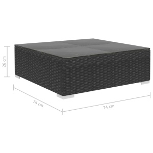 Set mobilier de grădină cu perne, 6 piese, negru, poliratan - Img 11