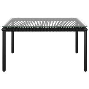 Set mobilier de grădină cu perne, 6 piese, negru, PVC - Img 8