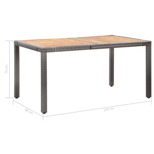 Set mobilier de grădină cu perne, 7 piese, gri, poliratan - Img 10