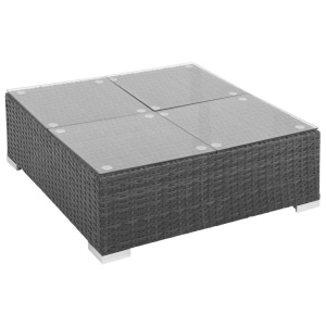 Set mobilier de grădină cu perne, 7 piese, negru, poliratan - Img 5