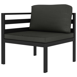 Set mobilier de grădină cu perne, 8 piese, antracit, aluminiu - Img 2