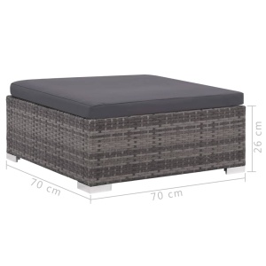 Set mobilier de grădină cu perne, 8 piese, gri, poliratan - Img 11