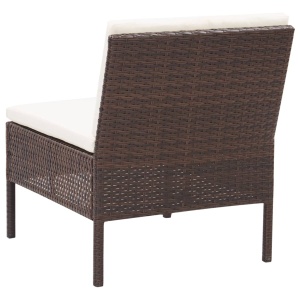 Set mobilier de grădină cu perne, 8 piese, maro, poliratan - Img 2