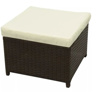 Set mobilier de grădină cu perne, 8 piese, maro, poliratan - Img 8