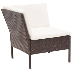 Set mobilier de grădină cu perne, 8 piese, maro, poliratan - Img 10
